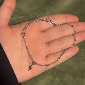 Silver Lightning Bolt Charm Bracelet